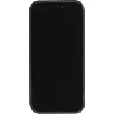Coque iPhone 15 Pro Max - Silicone avec surface tufting effet peau de vache - Noir