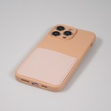 Coque iPhone 14 Pro - Silicone lisse avec compartiment pour carte & protection caméra - Rose