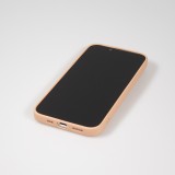 Coque iPhone 14 Pro - Silicone lisse avec compartiment pour carte & protection caméra - Rose