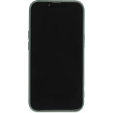 Coque iPhone 14 Pro - Silicone lisse avec compartiment pour carte & protection caméra - Vert foncé
