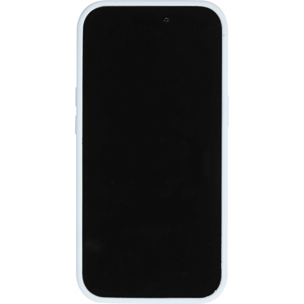 Coque iPhone 15 Pro - Silicone mat MagSafe avec anneau de support - Bleu clair
