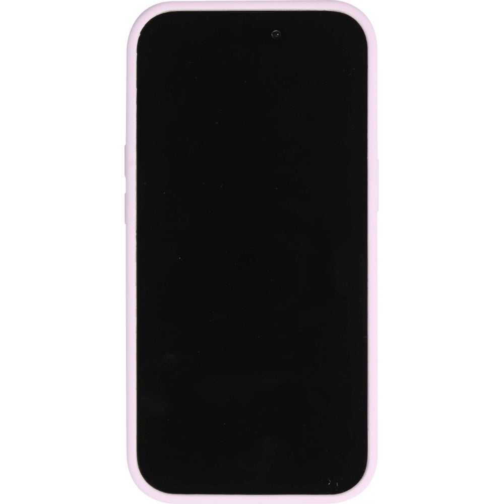 Coque iPhone 15 Pro - Silicone mat MagSafe avec anneau de support - Violet clair