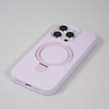 Coque iPhone 14 Pro Max - Silicone mat MagSafe avec anneau de support - Violet clair