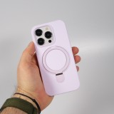 iPhone 15 Pro Max Case Hülle - Silikon matt MagSafe mit Haltering - Hellviolett