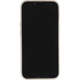 iPhone 14 Pro Case Hülle - Silikon matt Herzdesign gold - Grau
