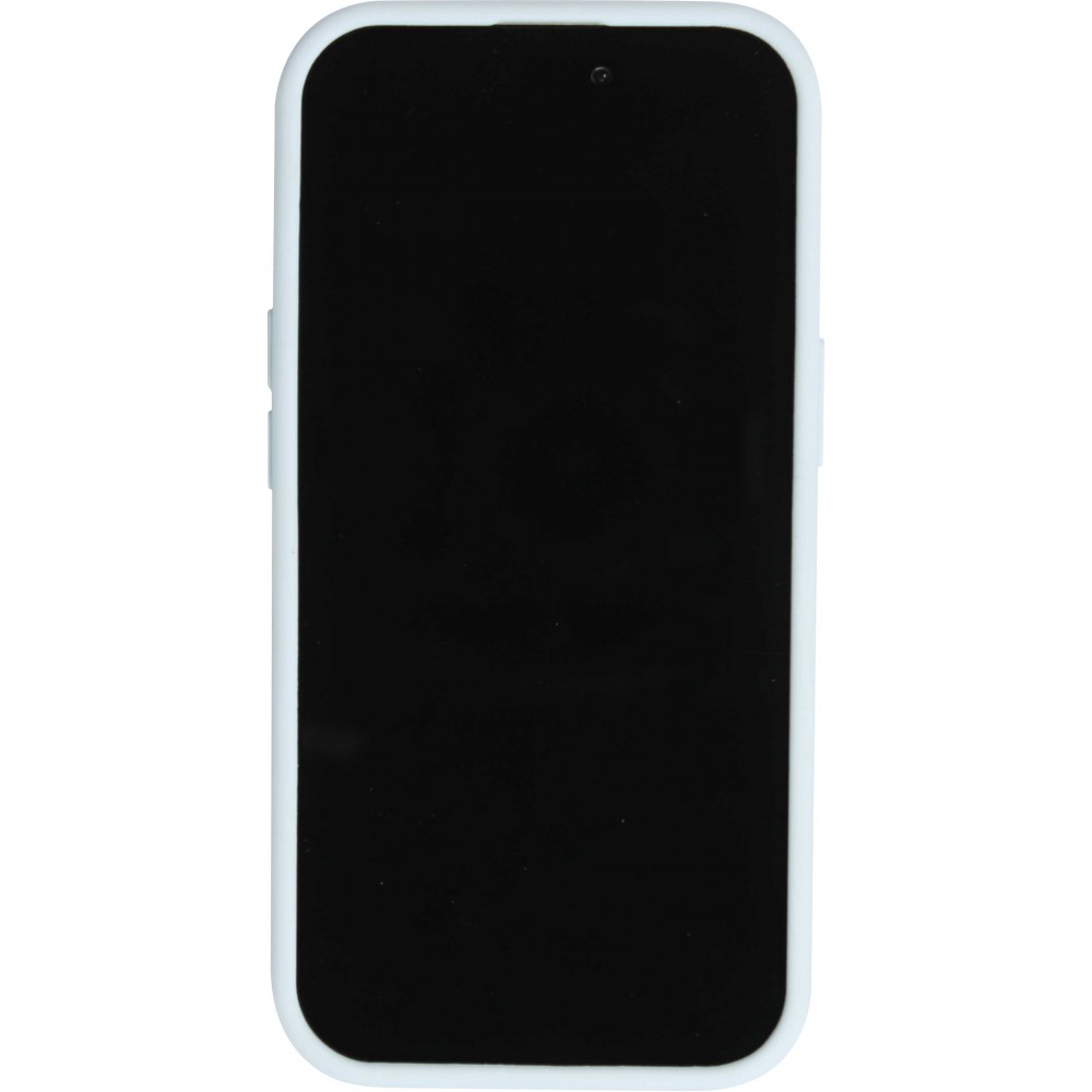 iPhone 14 Pro Max Case Hülle - Mattes Soft-Touch-Silikon mit Relieflinien - Hellblau