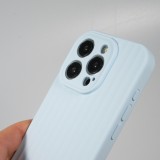 iPhone 14 Pro Max Case Hülle - Mattes Soft-Touch-Silikon mit Relieflinien - Hellblau