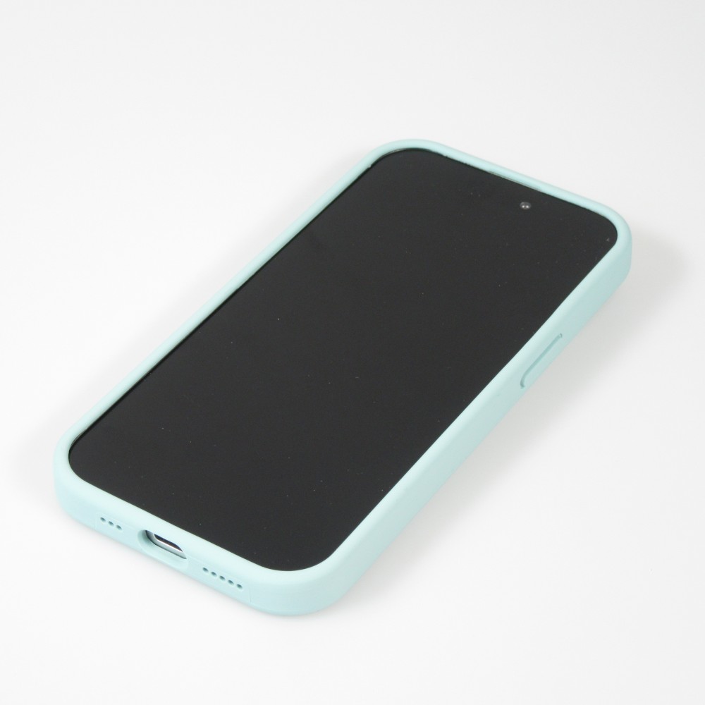 iPhone 15 Pro Max Case Hülle - Mattes Soft-Touch-Silikon mit Relieflinien - Türkis