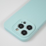 iPhone 15 Pro Max Case Hülle - Mattes Soft-Touch-Silikon mit Relieflinien - Türkis