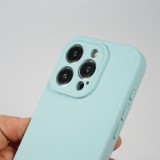iPhone 15 Pro Max Case Hülle - Mattes Soft-Touch-Silikon mit Relieflinien - Türkis