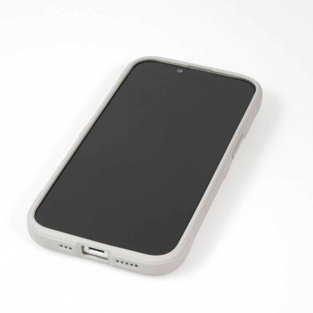 Coque iPhone 14 Pro - Silicone renforcé avec double couche de protection - Gris clair