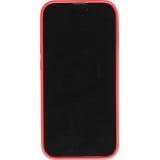 iPhone 14 Pro Max Case Hülle - Straffes Silikon mit Karbon Look + Kameraschutz - Rot