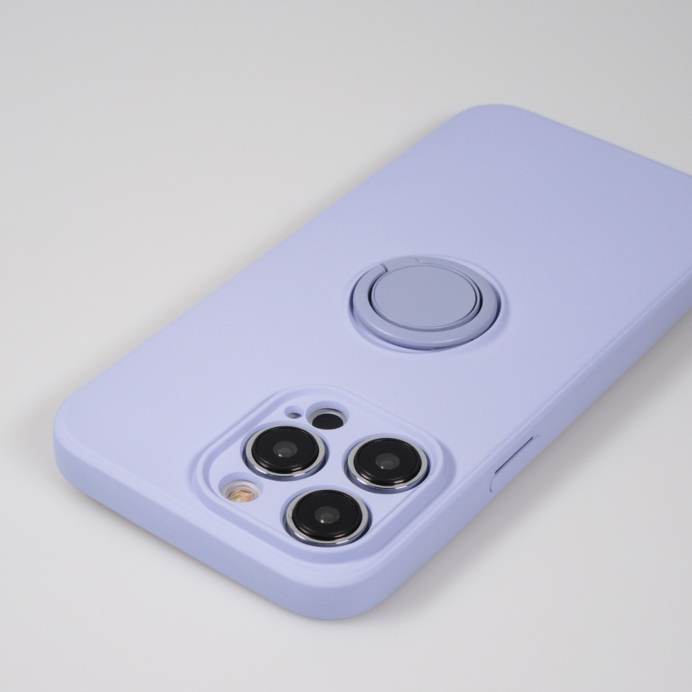 Coque iPhone 14 Pro Max - Soft Touch avec anneau - Violet clair
