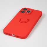 Coque iPhone 14 Pro - Soft Touch avec anneau - Rouge