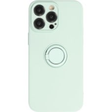 Coque iPhone 14 Pro - Soft Touch avec anneau - Turquoise