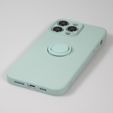 Coque iPhone 14 Pro - Soft Touch avec anneau - Turquoise