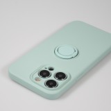 Coque iPhone 14 Pro Max - Soft Touch avec anneau - Turquoise