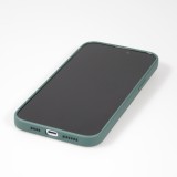 Coque iPhone 14 Pro - Soft Touch avec anneau - Vert foncé