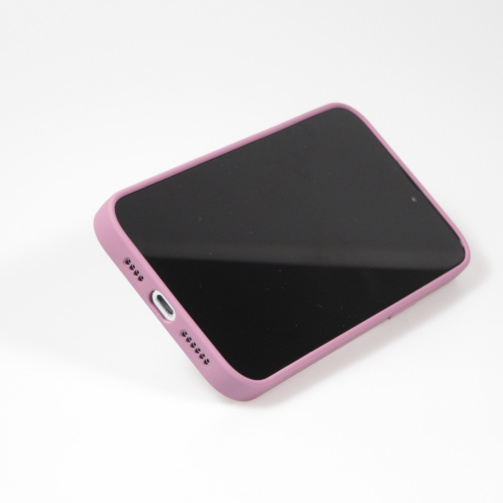 Coque iPhone 14 Pro - Soft Touch avec anneau - Violet foncé