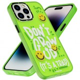 iPhone 14 Pro Case Hülle - Youngkit Happy Mood Glossy Case Stay Cozy - Blau