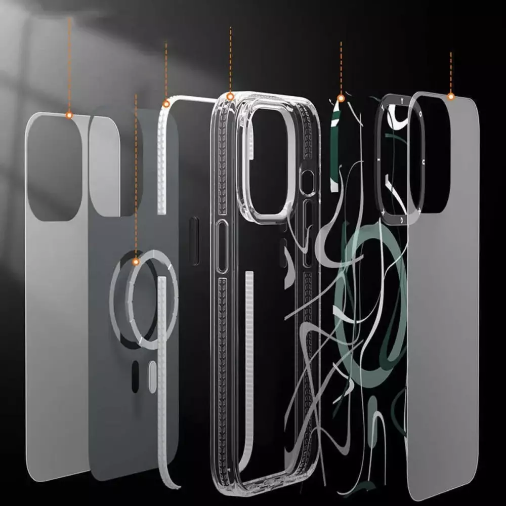 Coque iPhone 14 Pro - Youngkit Ink Series semi-transparent MagSafe - Vert