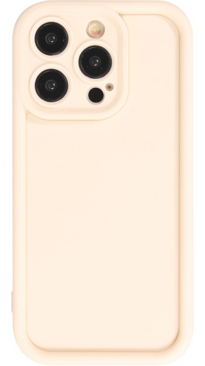 iPhone 15 Pro Case Hülle - Gel Silikon super flexibel mit 360 Grad Dämpfer - Weiss