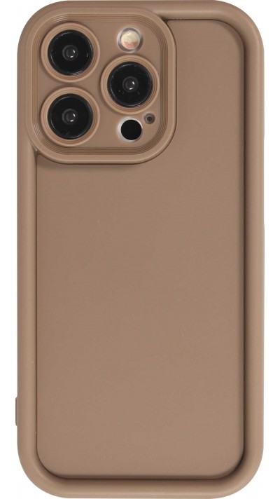 Coque iPhone 14 Pro - gel silicone super flexible avec absorbeur de 360 degrés - Brun