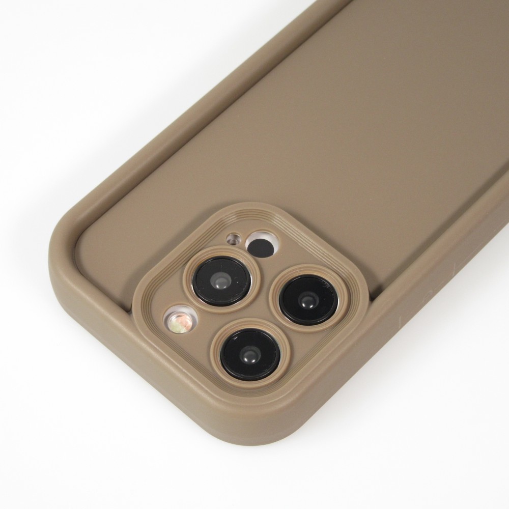 Coque iPhone 15 Pro Max - gel silicone super flexible avec absorbeur de 360 degrés - Brun
