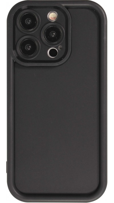 iPhone 15 Pro Case Hülle - Gel Silikon super flexibel mit 360 Grad Dämpfer - Schwarz