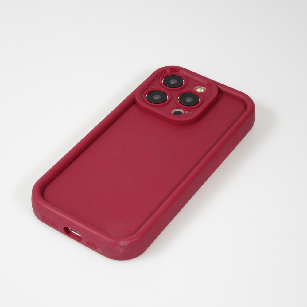 Coque iPhone 15 Pro - gel silicone super flexible avec absorbeur de 360 degrés - Rouge