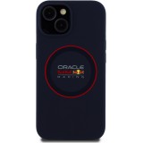 Coque iPhone 14 - Red Bull Racing MagSafe en silicone avec anneau rouge - Marine