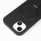 iPhone 15 Case Hülle - Silikon matt MagSafe mit Haltering - Schwarz