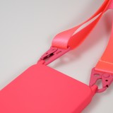 Coque iPhone 14 - Silicone mat avec lanière et mousqueton en fer - Grenade