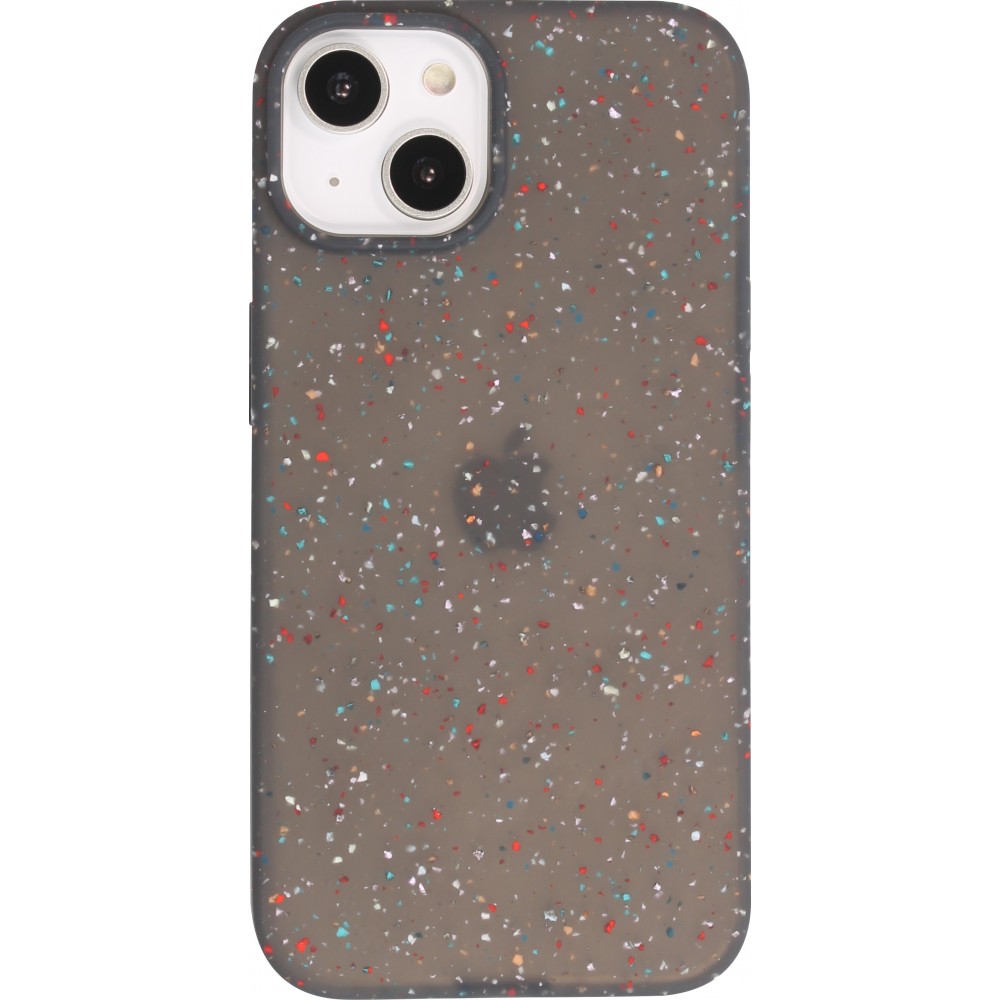 iPhone 14 Plus Case Hülle - Silikon neu zusammengesetzt mit mehrfarbigen Punkten Sensation Dots - Schwarz