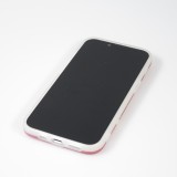 Coque iPhone 14 - Silicone rigide mat avec effet marbre imprimé - Rouge