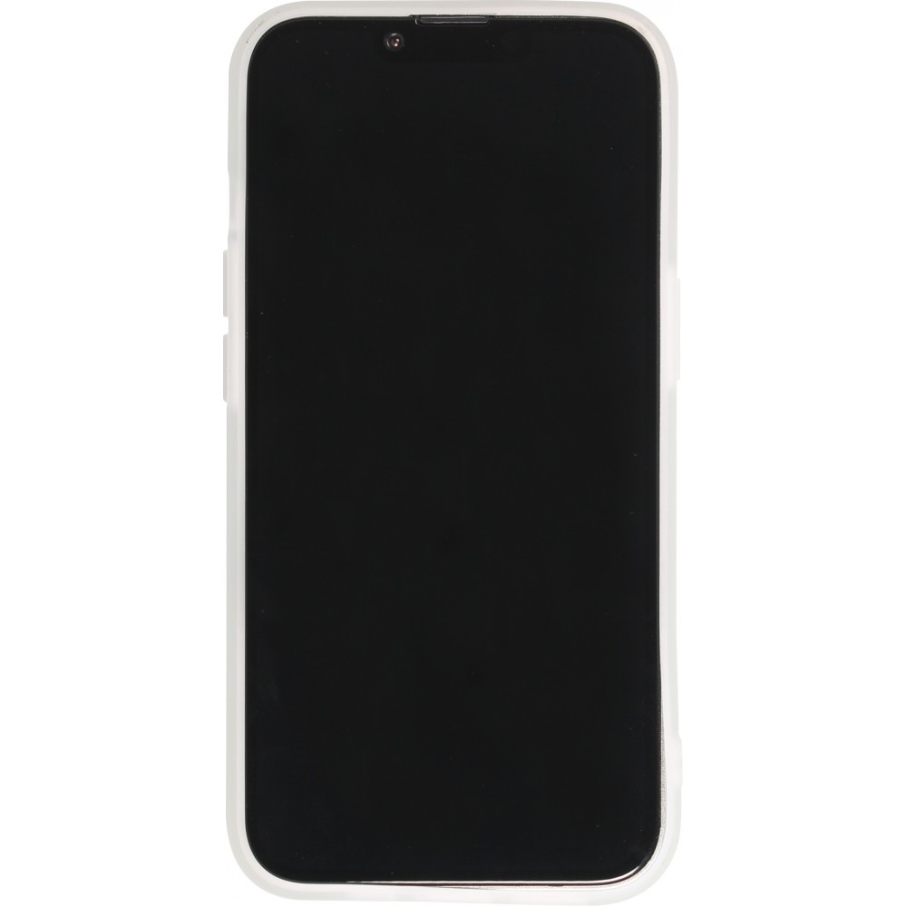 Coque iPhone 14 Plus - Silicone rigide mat avec effet marbre imprimé - Vert