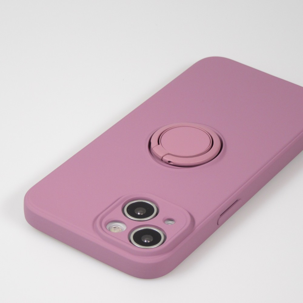 iPhone 14 Case Hülle - Soft Touch mit Ring - Dunkelviolett