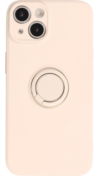 Coque iPhone 14 - Soft Tocu avec anneau - Beige