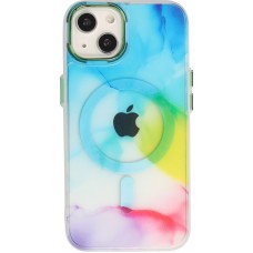 iPhone 14 Case Hülle - Watercolor MagSafe semi-transparent - Multicolor