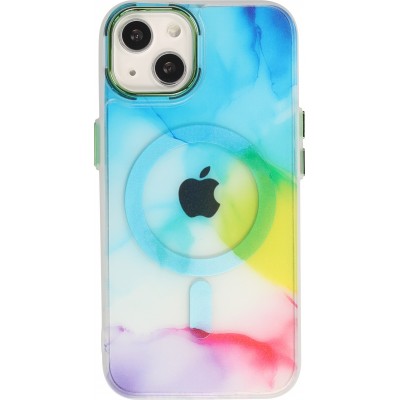 iPhone 14 Case Hülle - Watercolor MagSafe semi-transparent - Multicolor