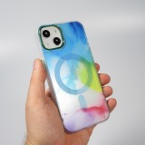 iPhone 14 Case Hülle - Watercolor MagSafe semi-transparent - Multicolor