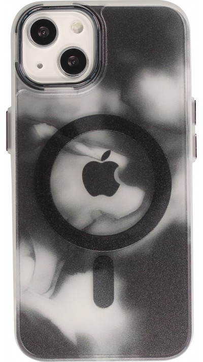 Coque iPhone 14 - Watercolor MagSafe semi-transparent - Noir