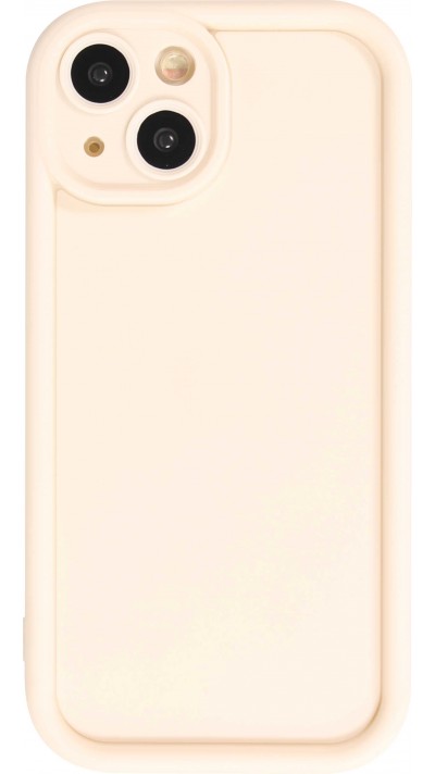 iPhone 15 Case Hülle - Gel Silikon super flexibel mit 360 Grad Dämpfer - Weiss