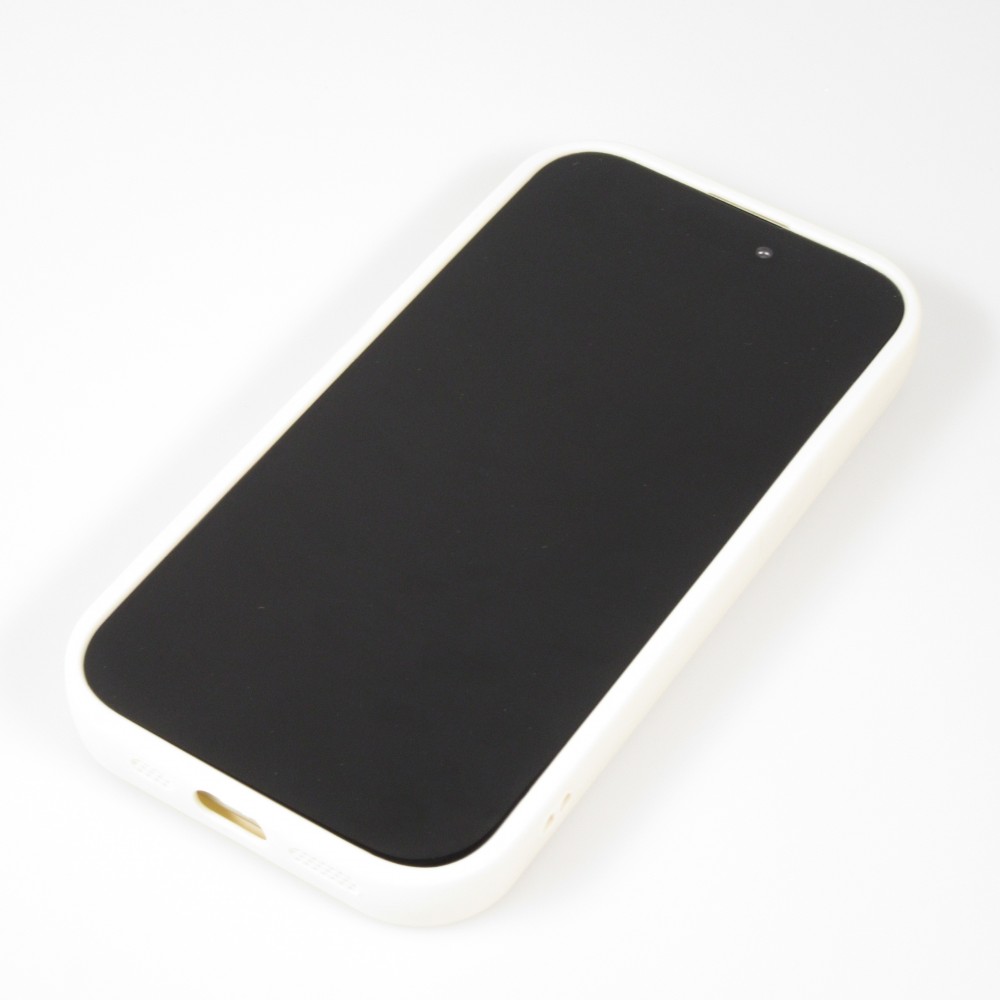 iPhone 14 Case Hülle - Gel Silikon super flexibel mit 360 Grad Dämpfer - Weiss