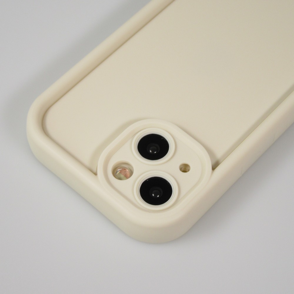 iPhone 14 Case Hülle - Gel Silikon super flexibel mit 360 Grad Dämpfer - Weiss