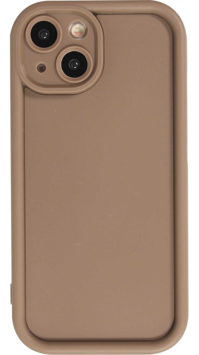 iPhone 15 Case Hülle - Gel Silikon super flexibel mit 360 Grad Dämpfer - Braun
