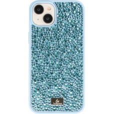 iPhone 15 Plus Case Hülle - Glitzer Diamant The Bling World - Hellblau