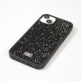 Coque iPhone 15 Plus - Diamant strass The Bling World - Noir