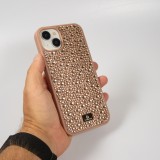 Coque iPhone 15 - Diamant strass The Bling World - Or rose