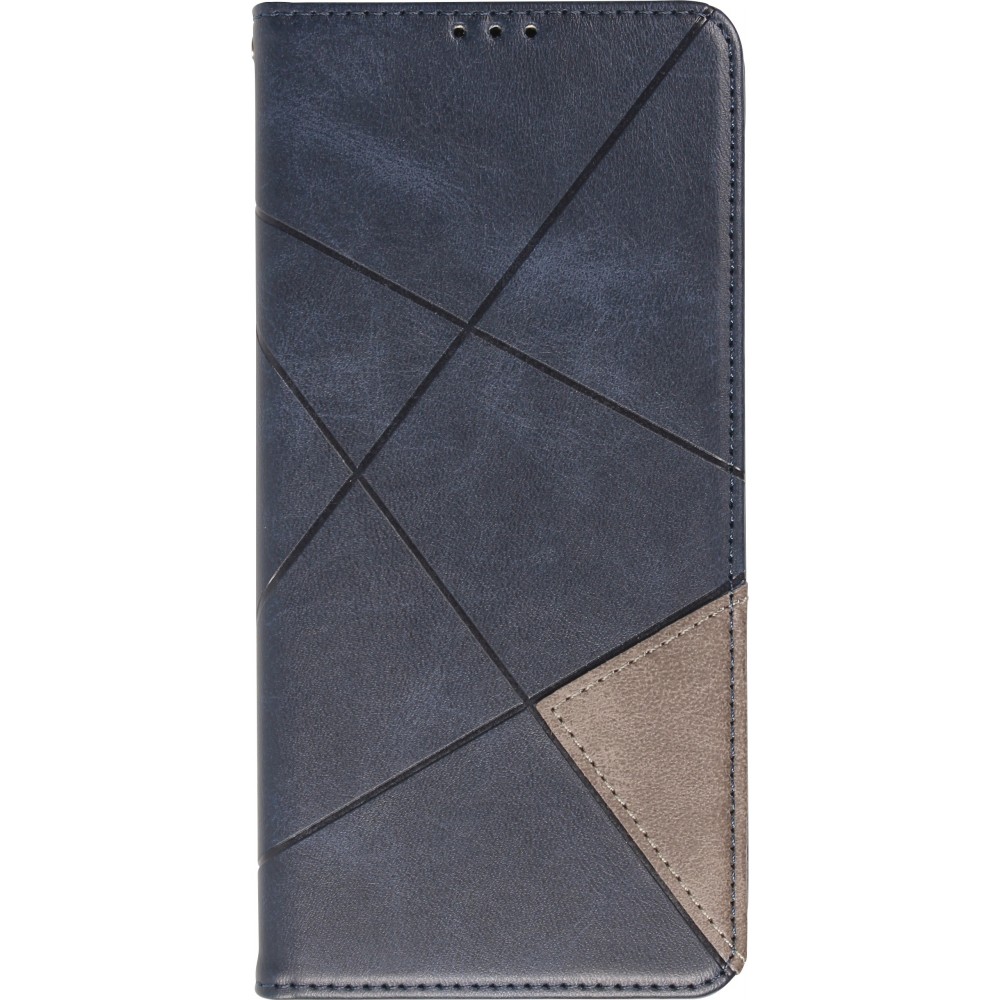 Hülle iPhone 15 - Flip Geometrisch blau